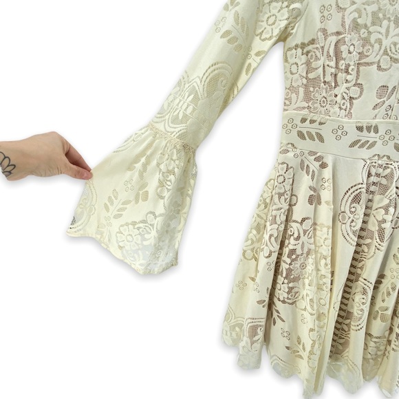 Free People Cream Lovers Folk Song Lace Dress - Picture 9 of 15